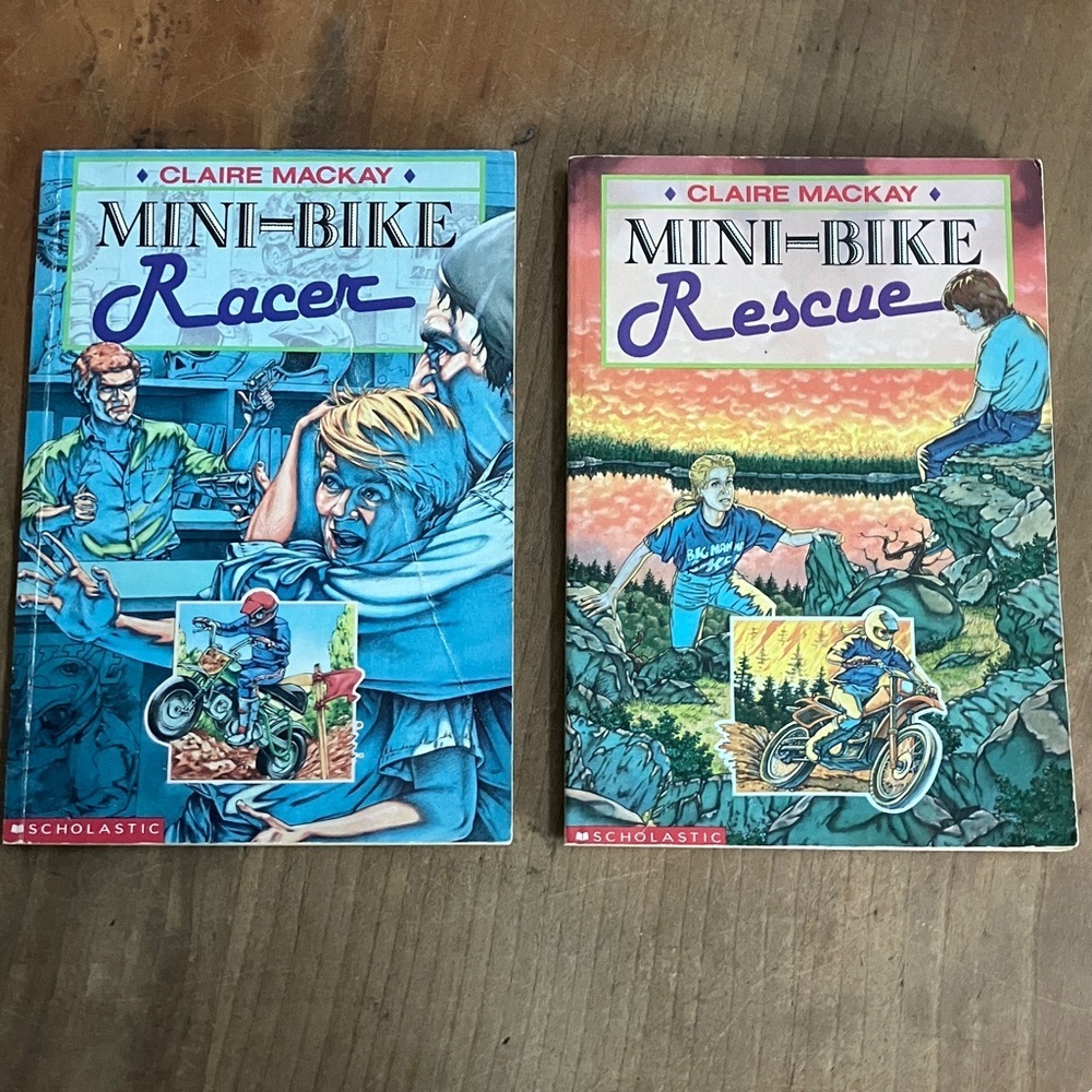 Scholastic Mini-Bike Racer and Rescue Books by Claire MacKay vintage 70-80’s